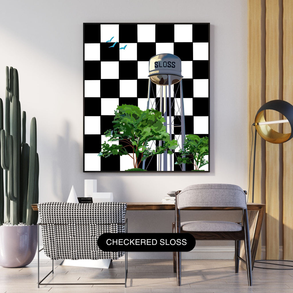 Bailey Made Art Co Sloss Furnace Print (Black and White Checkered) Art