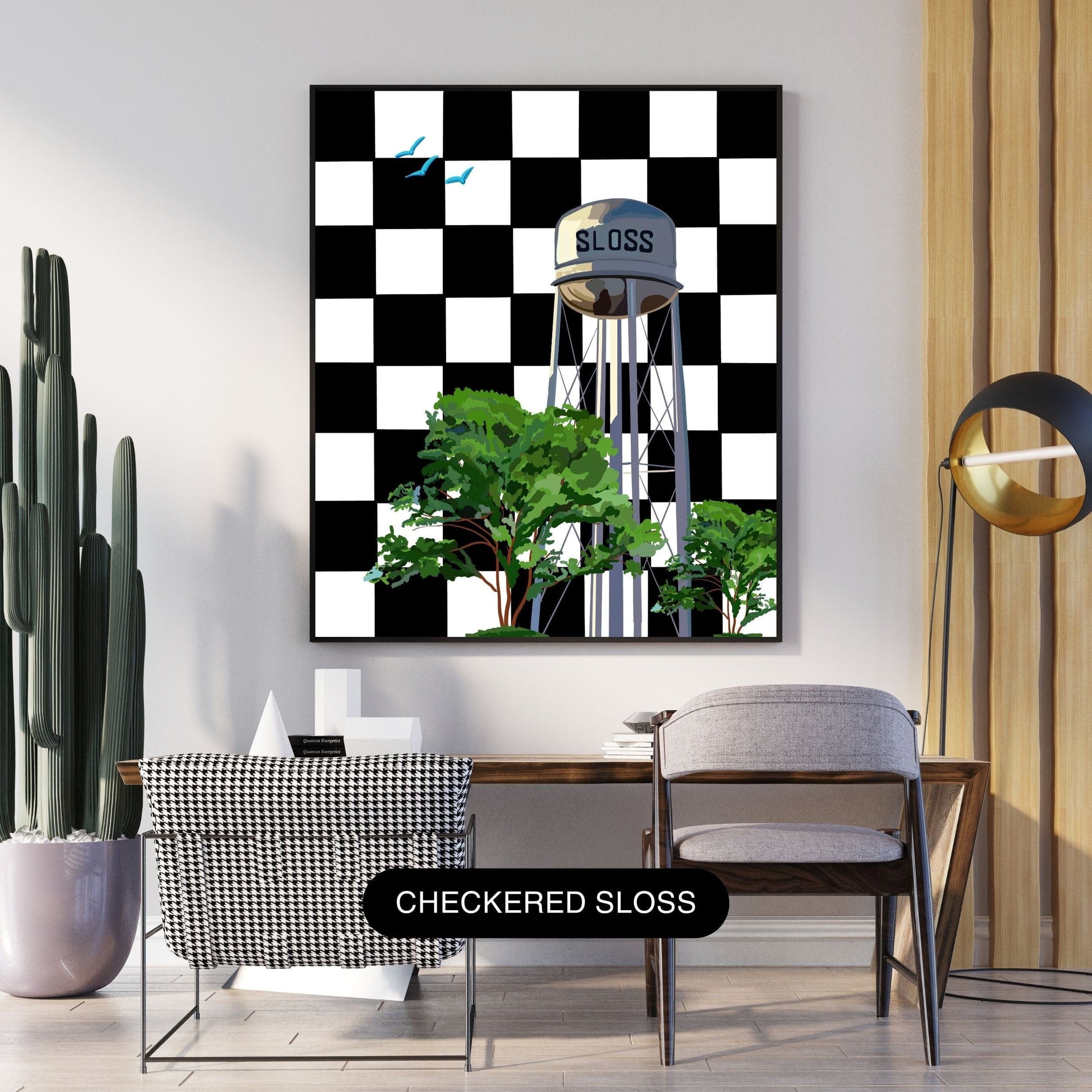 Bailey Made Art Co Sloss Furnace Print (Black and White Checkered) Art