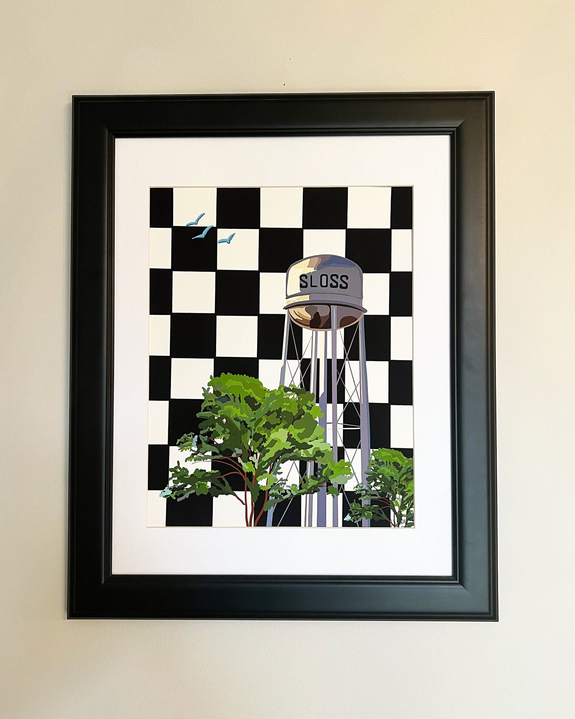 Bailey Made Art Co Sloss Furnace Print (Black and White Checkered) Art