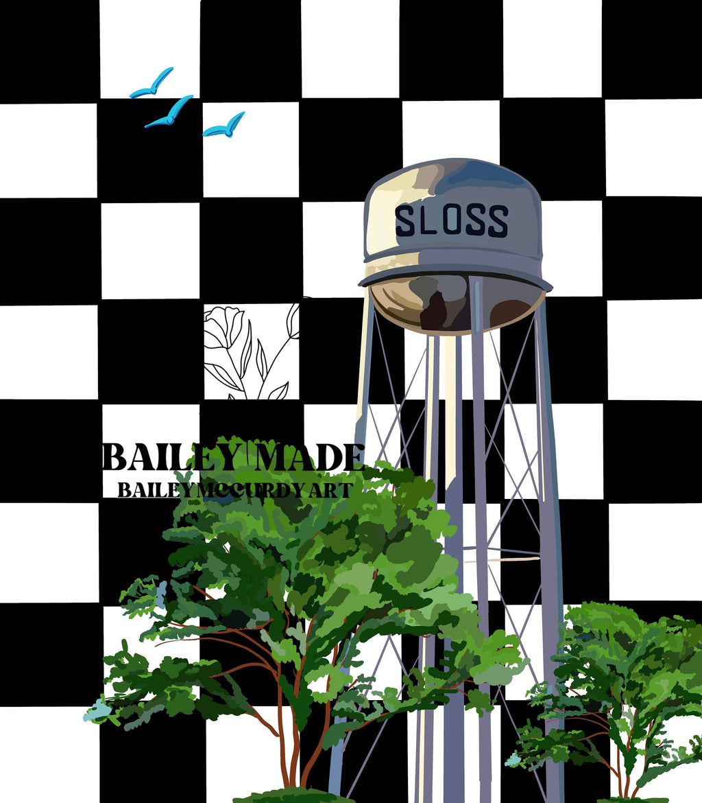 Bailey Made Art Co Sloss Furnace Print (Black and White Checkered) Art