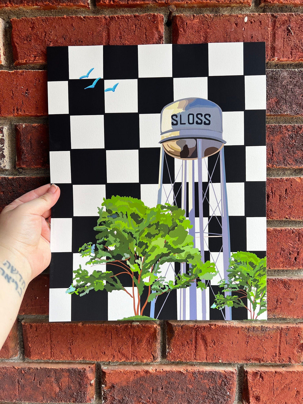Bailey Made Art Co Sloss Furnace Print (Black and White Checkered) Art