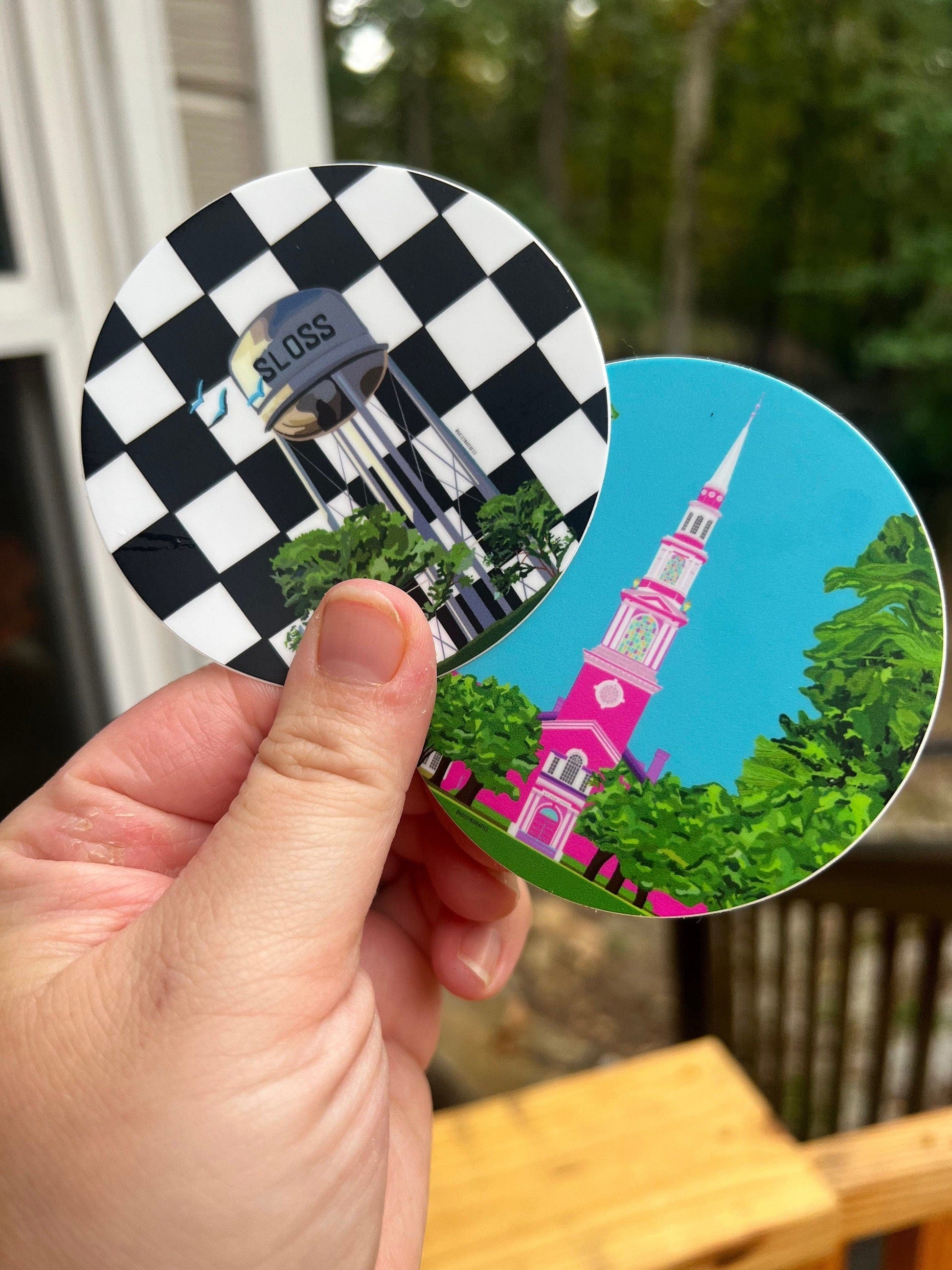Bailey Made Art Co Sloss Furnace Sticker (Black and White Checkered) Sticker