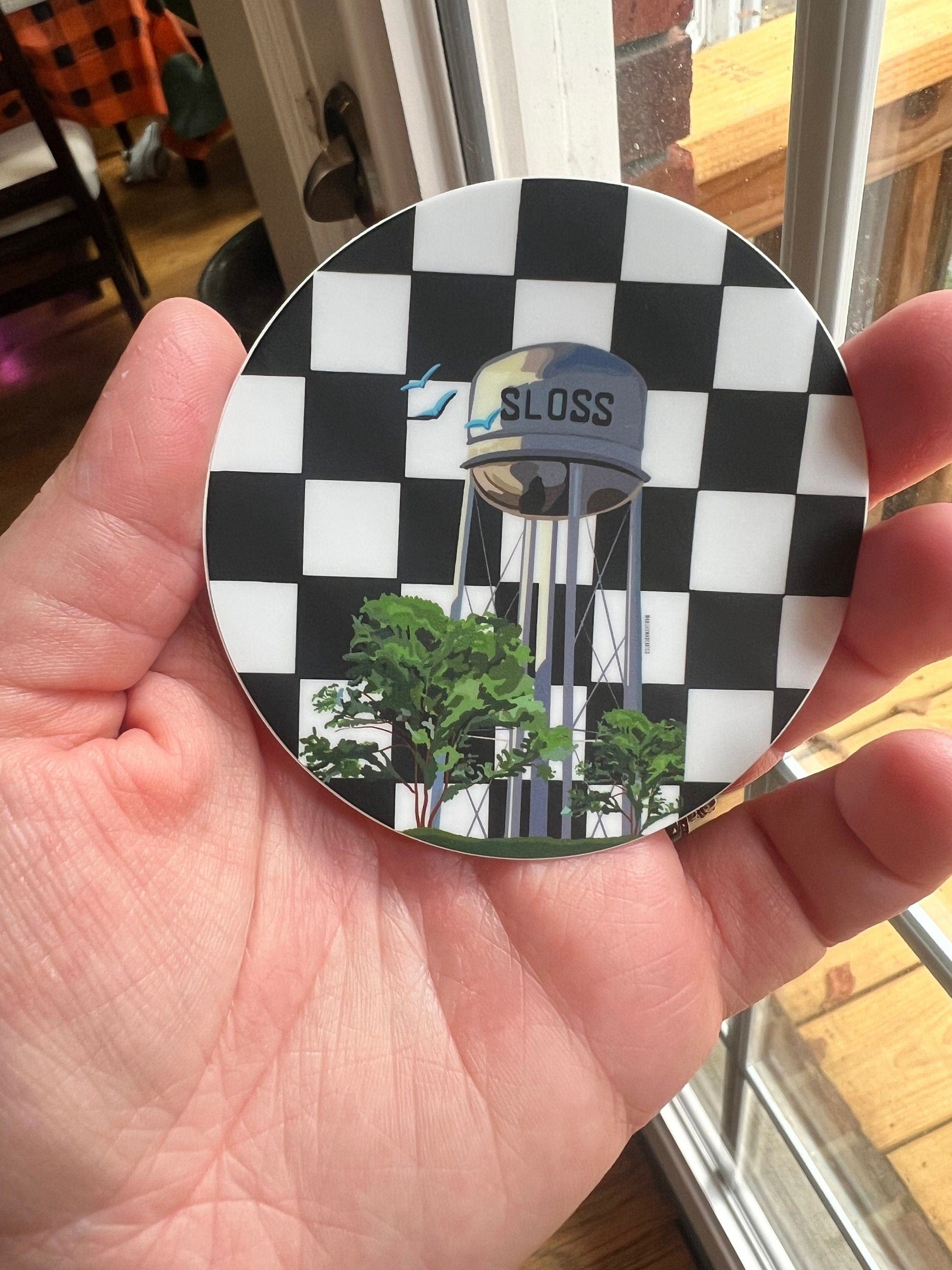 Bailey Made Art Co Sloss Furnace Sticker (Black and White Checkered) Sticker