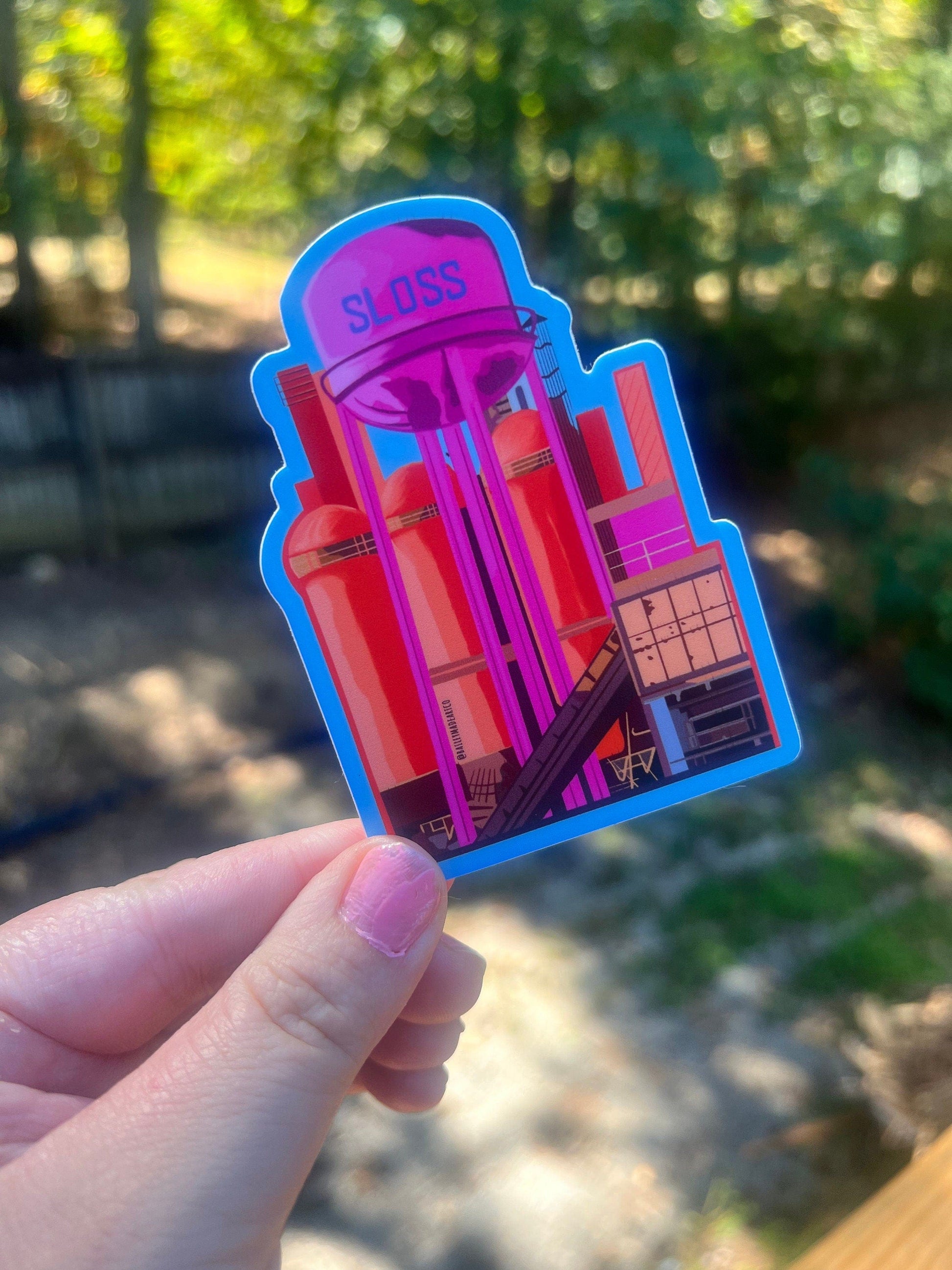 Bailey Made Art Co Sloss Furnace Sticker (Fuchsia) Sticker