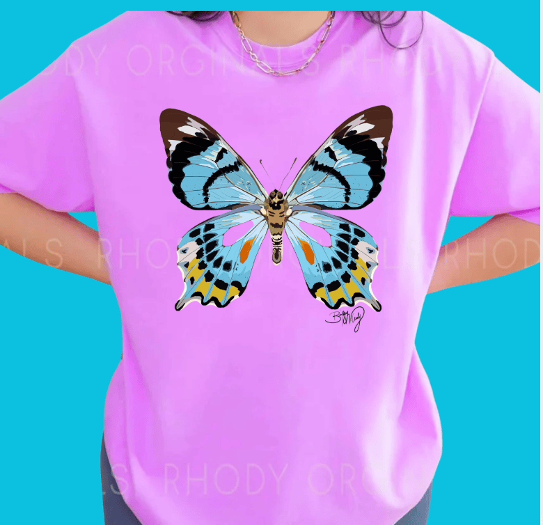 Bailey Made Art Co Design Your Own Daydream Butterfly T Shirt Small / Regular T Shirt / Purple Orchard Apparel