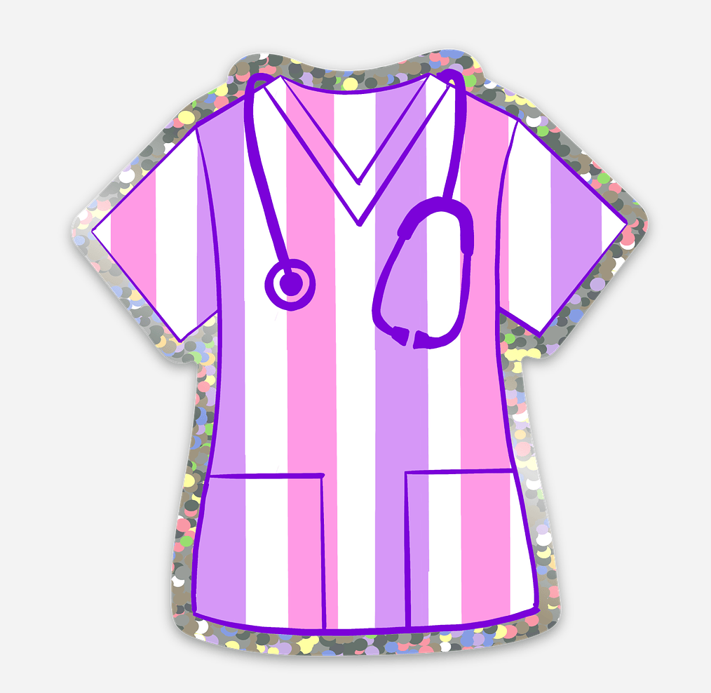 Bailey Made Art Co Sparkly Scrubs Medical Vinyl Sticker Sticker