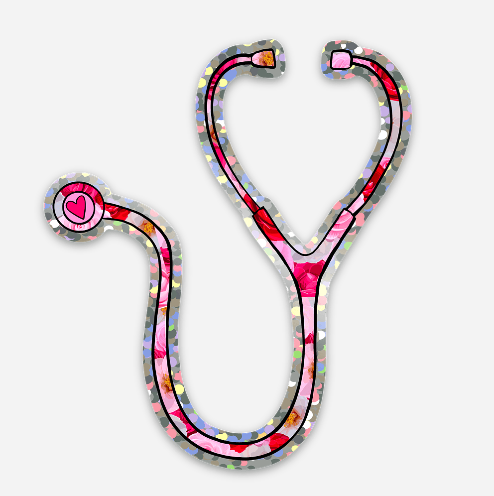 Bailey Made Art Co Sparkly Stethoscope Medical Vinyl Sticker Sticker