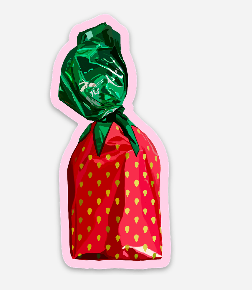 Bailey Made Art Co Strawberry Candy Vinyl Sticker Sticker