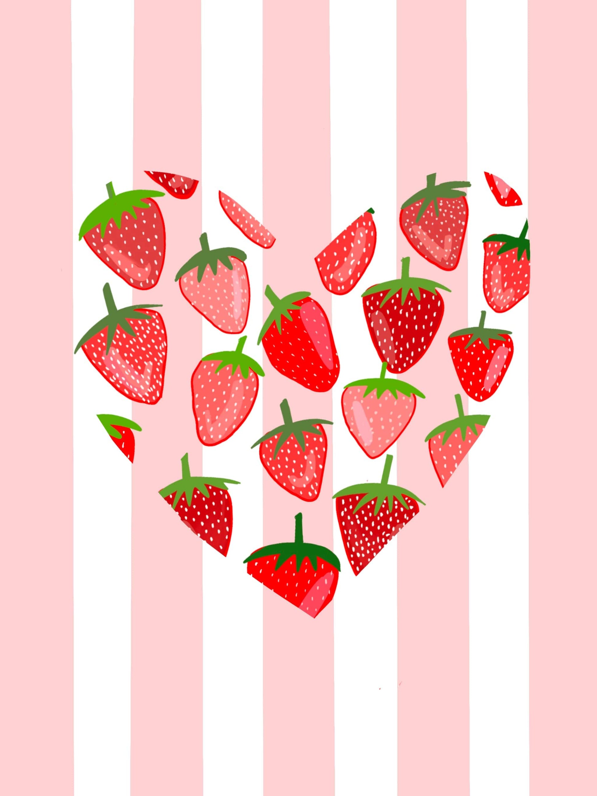 Bailey Made Art Co Strawberry Hearts Art Print Art