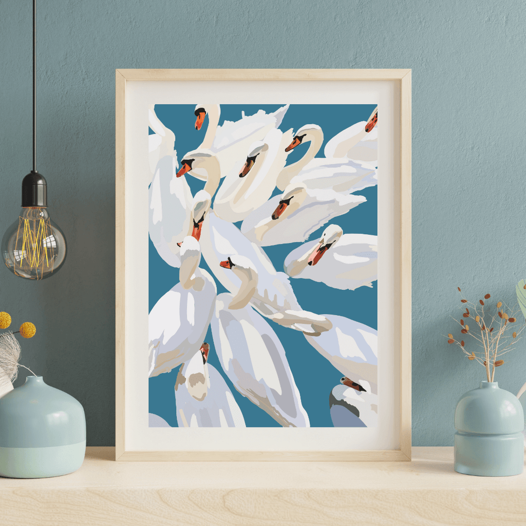 Bailey Made Art Co Swan Starlight Art Print Art
