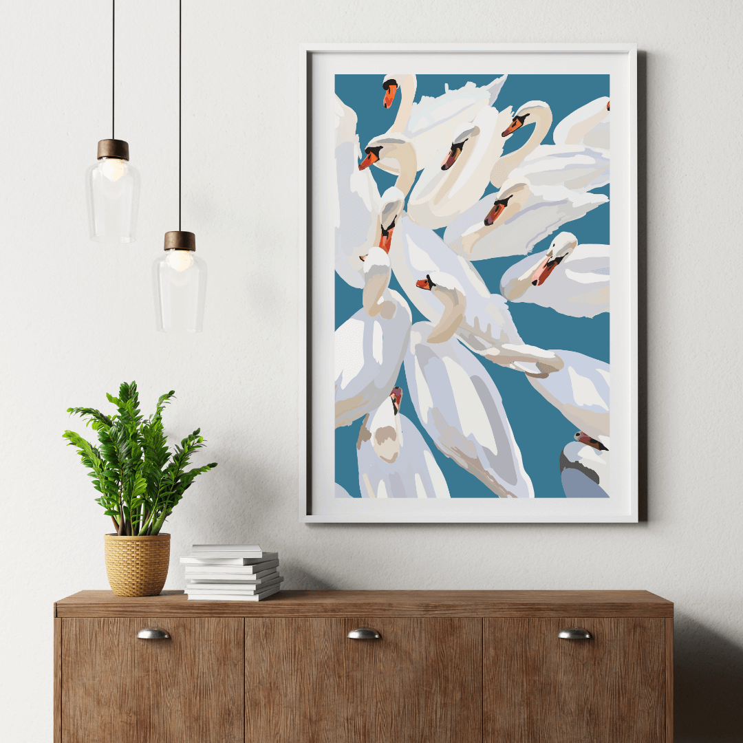 Bailey Made Art Co Swan Starlight Art Print Art