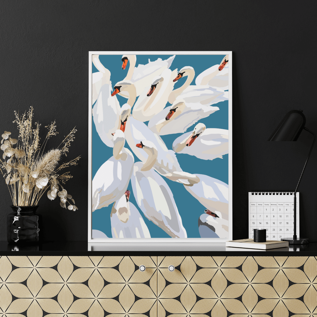 Bailey Made Art Co Swan Starlight Art Print Art