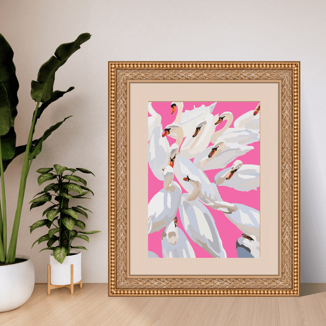 Bailey Made Art Co Swan Sunset Print Art