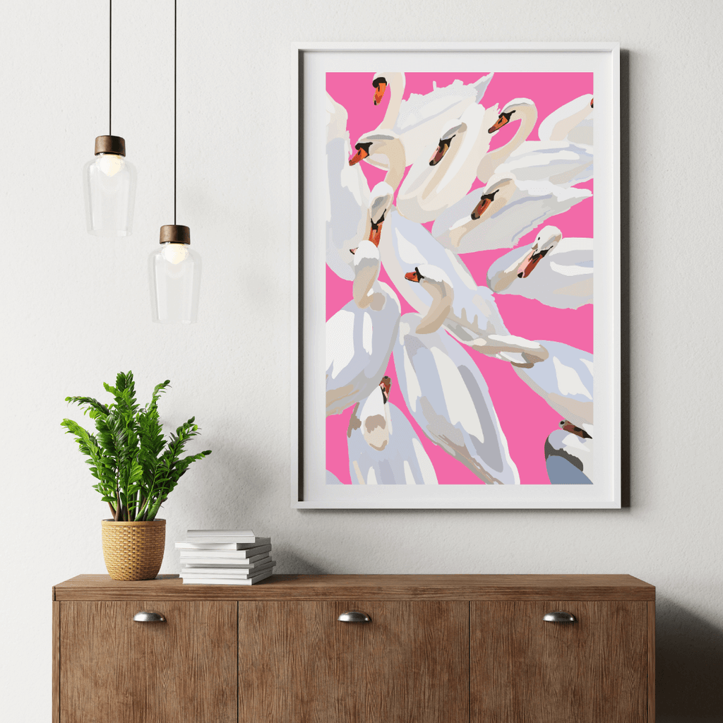 Bailey Made Art Co Swan Sunset Print Art