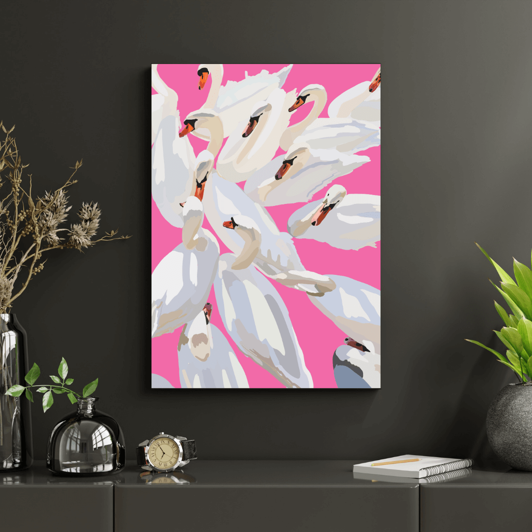Bailey Made Art Co Swan Sunset Print Art