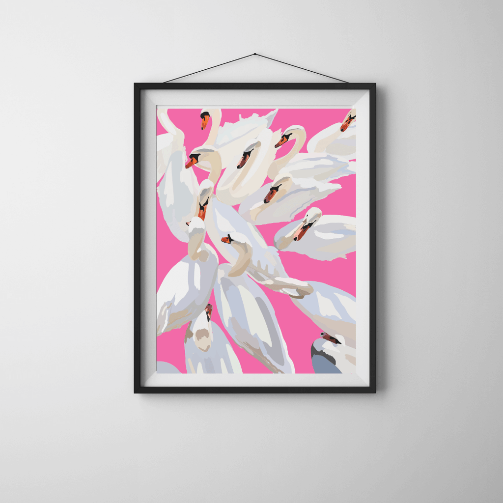Bailey Made Art Co Swan Sunset Print Art