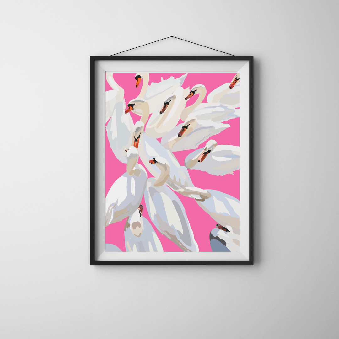 Bailey Made Art Co Swan Sunset Print Art