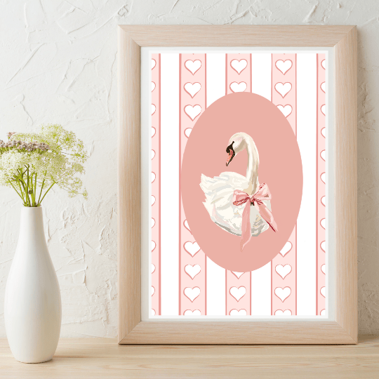 Bailey Made Art Co Swanful Romance Art Print Art