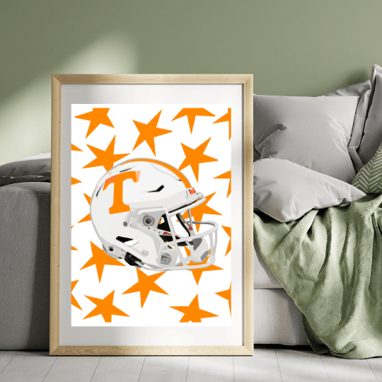 Bailey Made Art Co Tennessee Helmet Stars Art Print Art
