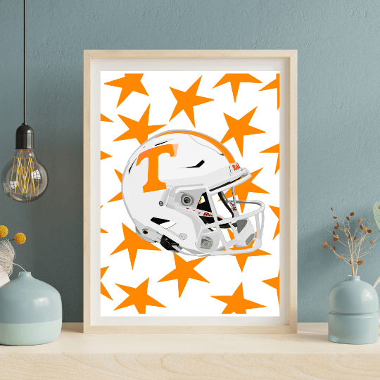 Bailey Made Art Co Tennessee Helmet Stars Art Print Art