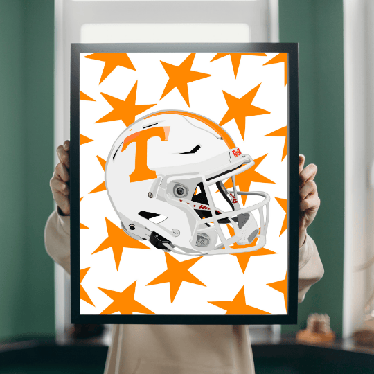 Bailey Made Art Co Tennessee Helmet Stars Art Print Art