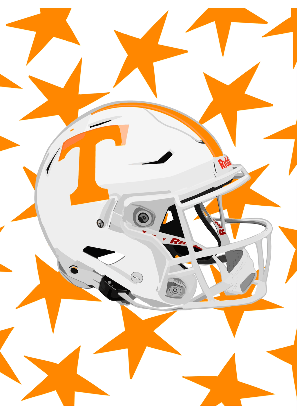 Bailey Made Art Co Tennessee Helmet Stars Art Print Art