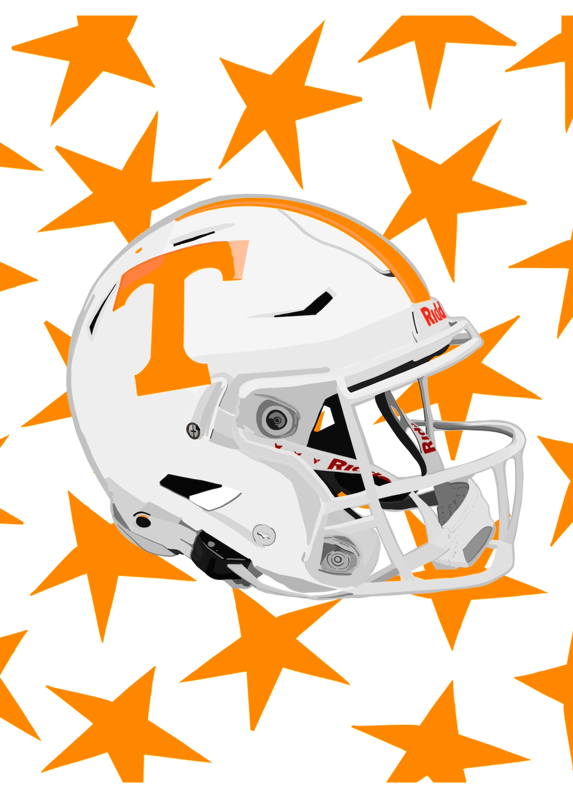 Bailey Made Art Co Tennessee Helmet Stars Art Print Art