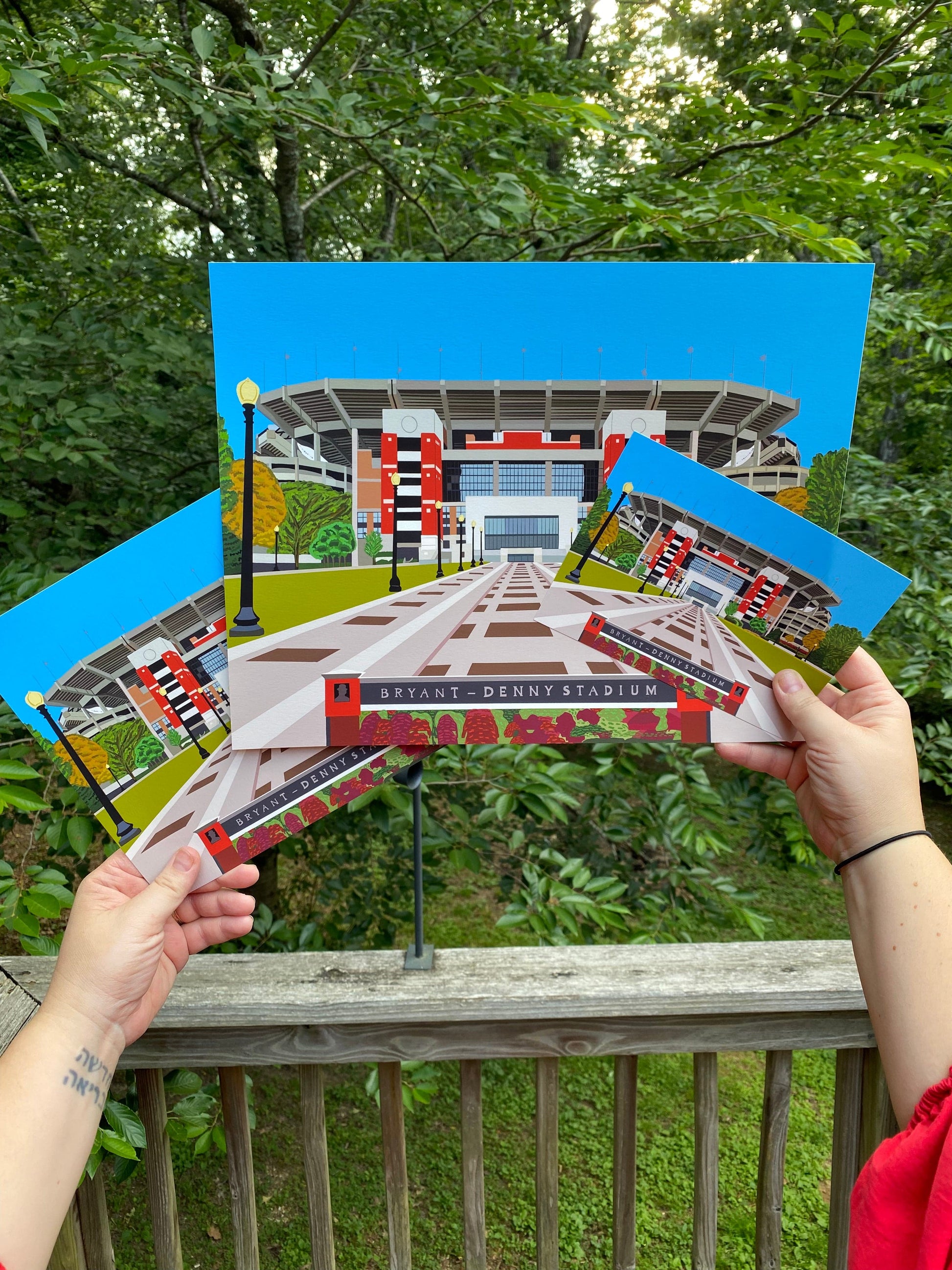 Bailey Made Art Co University of Alabama Bryant Denny Stadium Officially Licensed Print (Crimson) Art