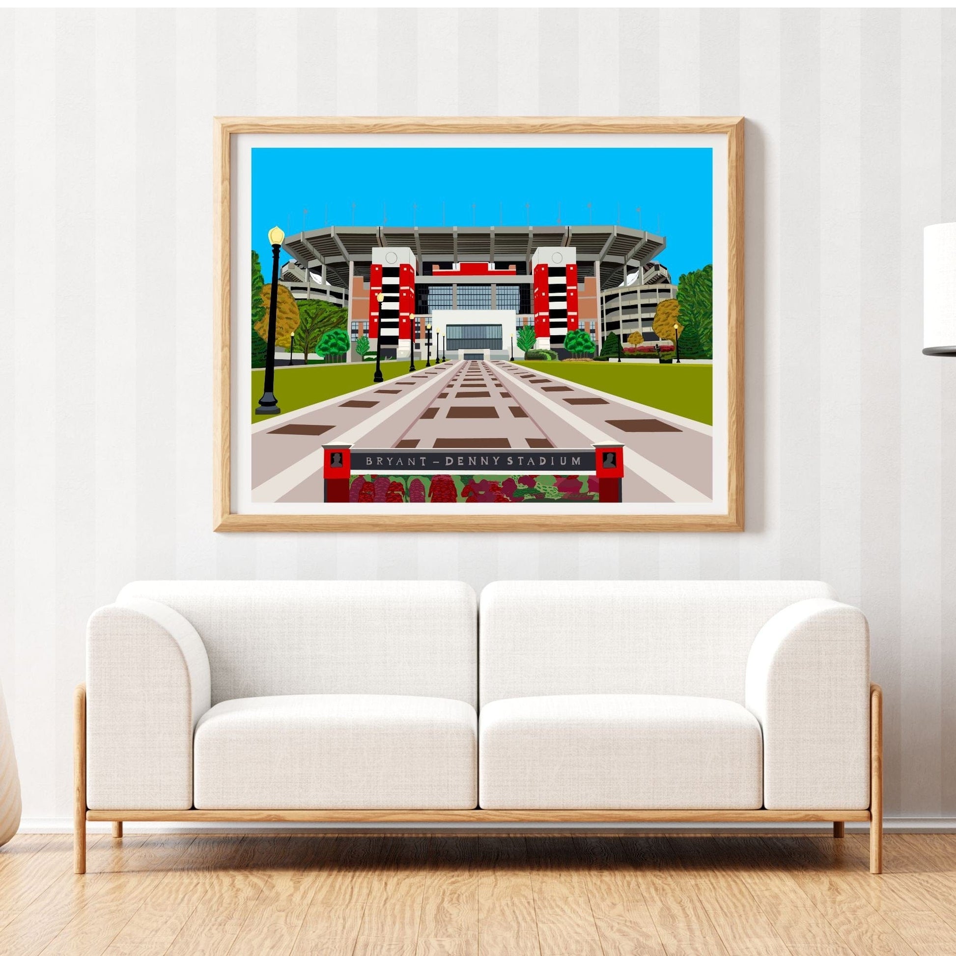 Bailey Made Art Co University of Alabama Bryant Denny Stadium Officially Licensed Print (Crimson) Art