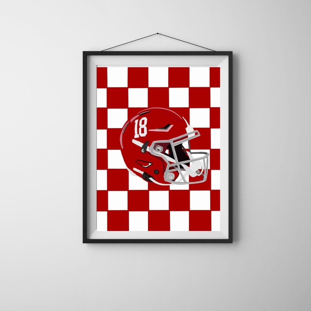 Bailey Made Art Co University of Alabama Helmet Officially Licensed Print Art