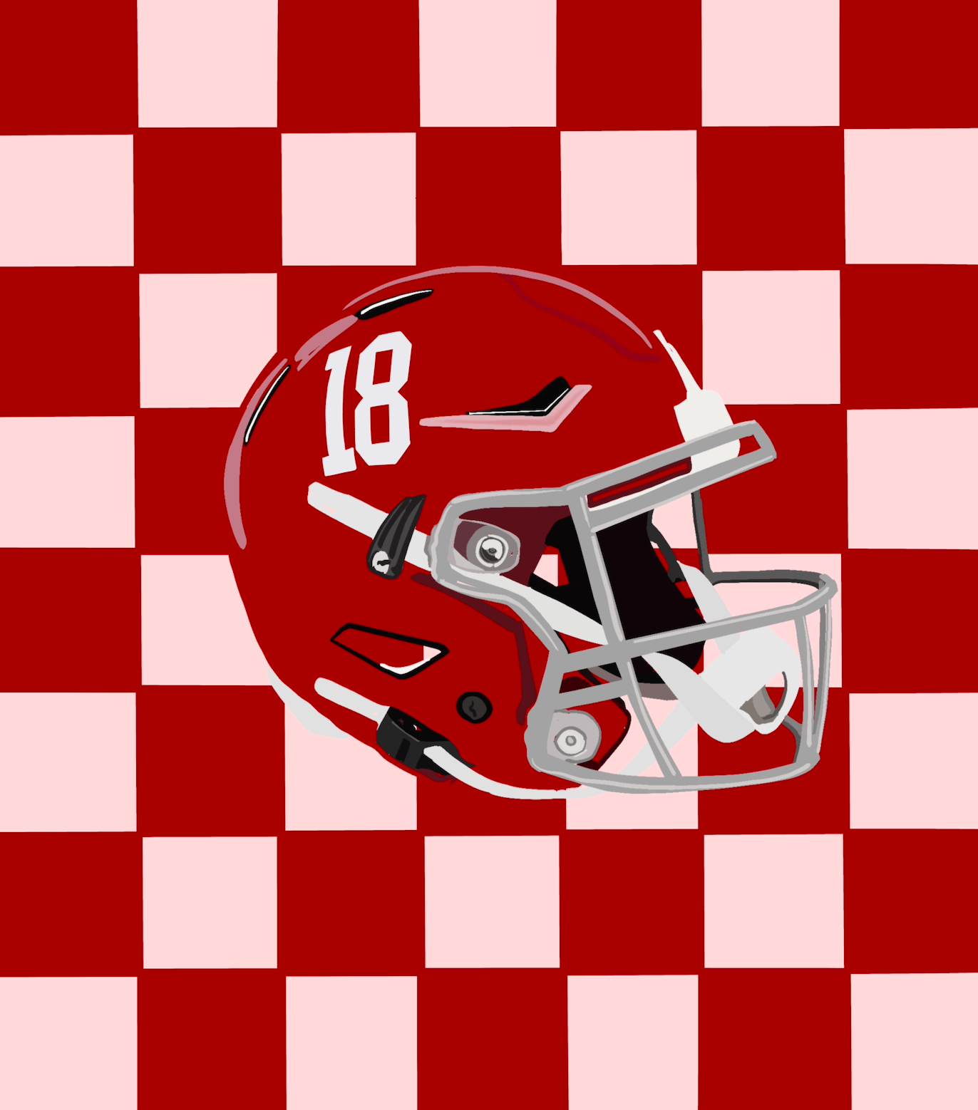 Bailey Made Art Co University of Alabama Helmet - Pink Palette Officially Licensed Print Art