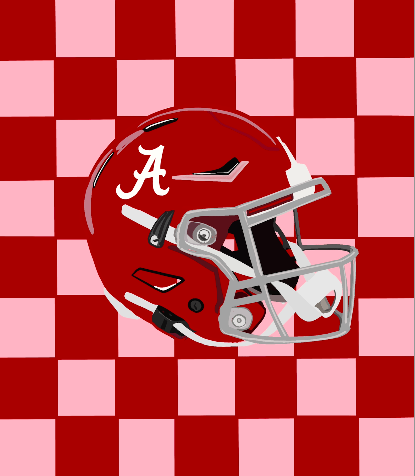 University of Alabama Helmet (Pink Palette) Art Print – Bailey Made Art Co