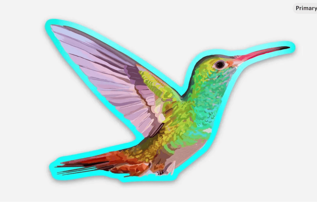 Bailey Made Art Co Vibrant and Colorful Hummingbird Vinyl Sticker Sticker