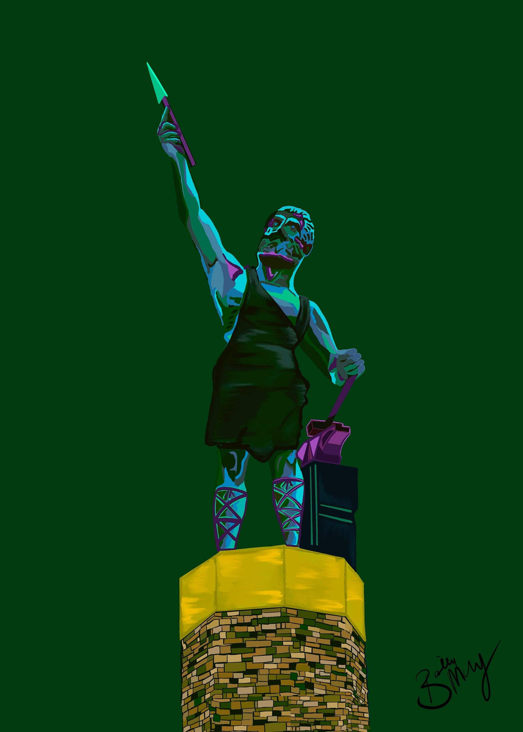 Bailey Made Art Co Vulcan Art Print- Emerald Green - Officially Licensed Art