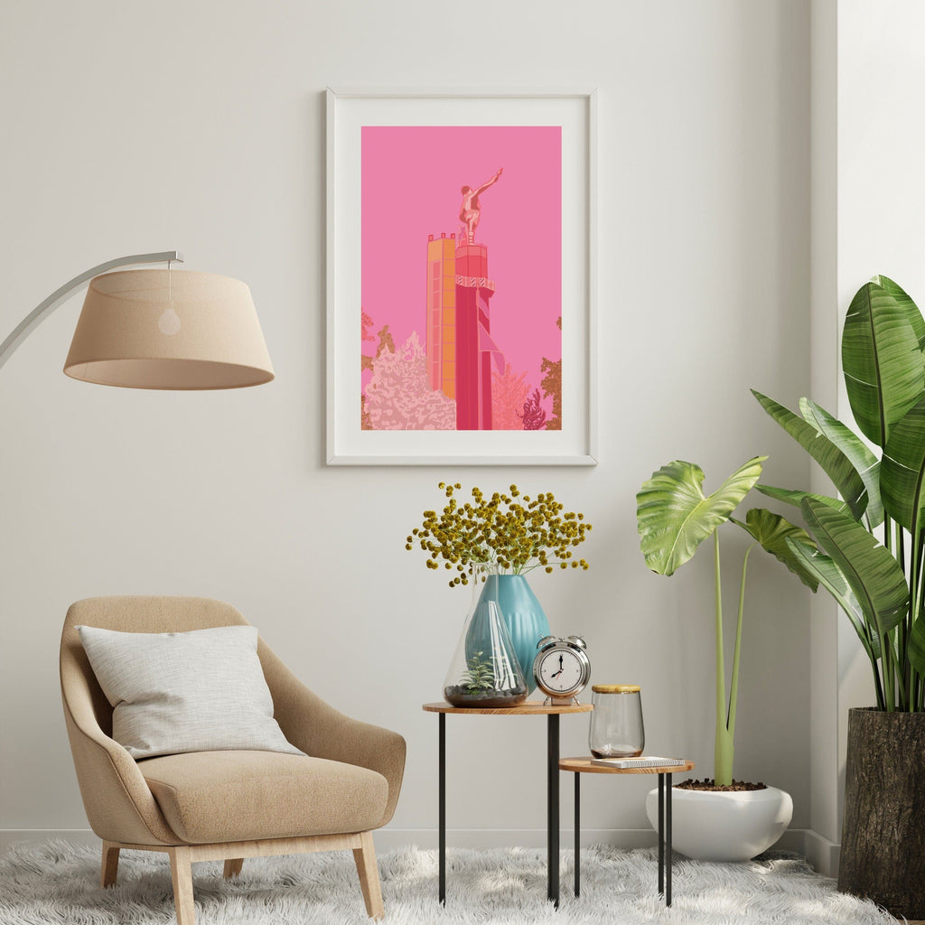 Bailey Made Art Co Vulcan Art Print Pink- Officially Licensed Art