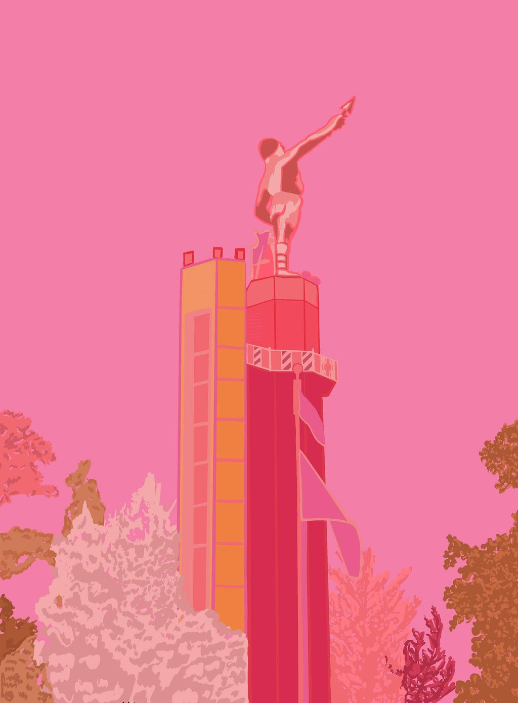 Bailey Made Art Co Vulcan Art Print Pink- Officially Licensed Art