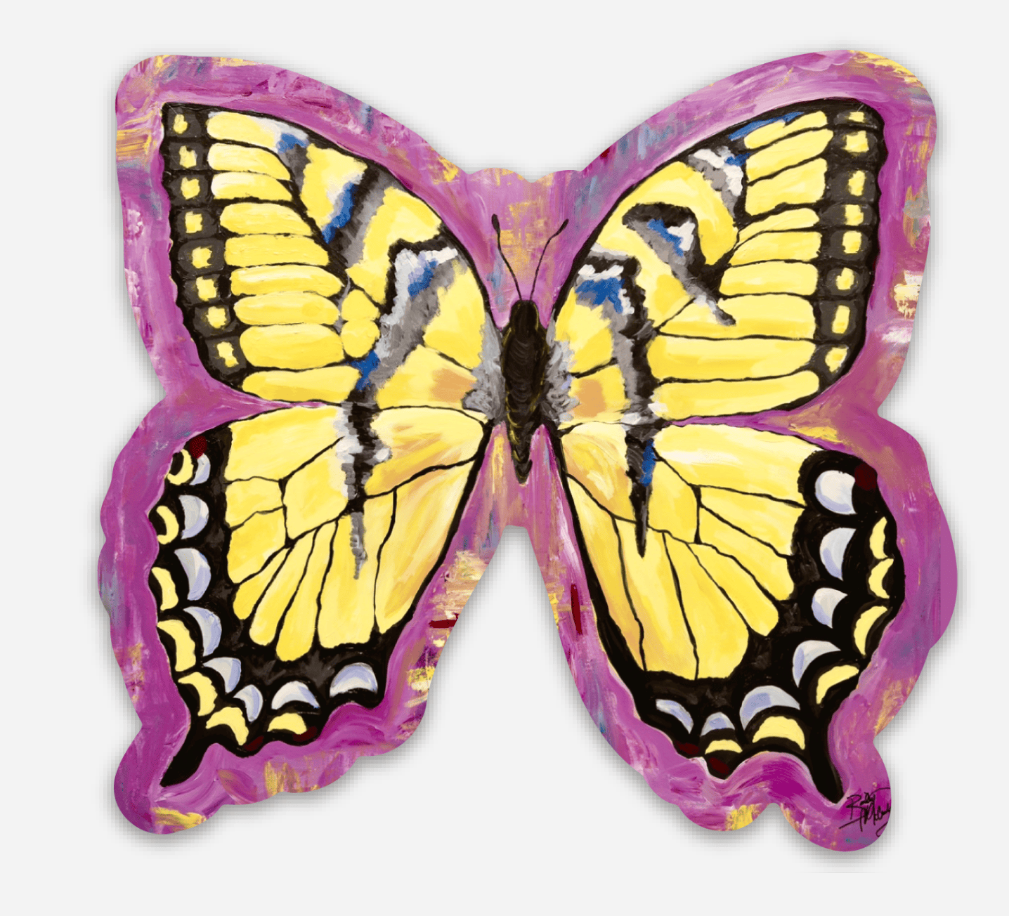 Bailey Made Art Co Yellow Butterfly Vinyl Sticker Sticker
