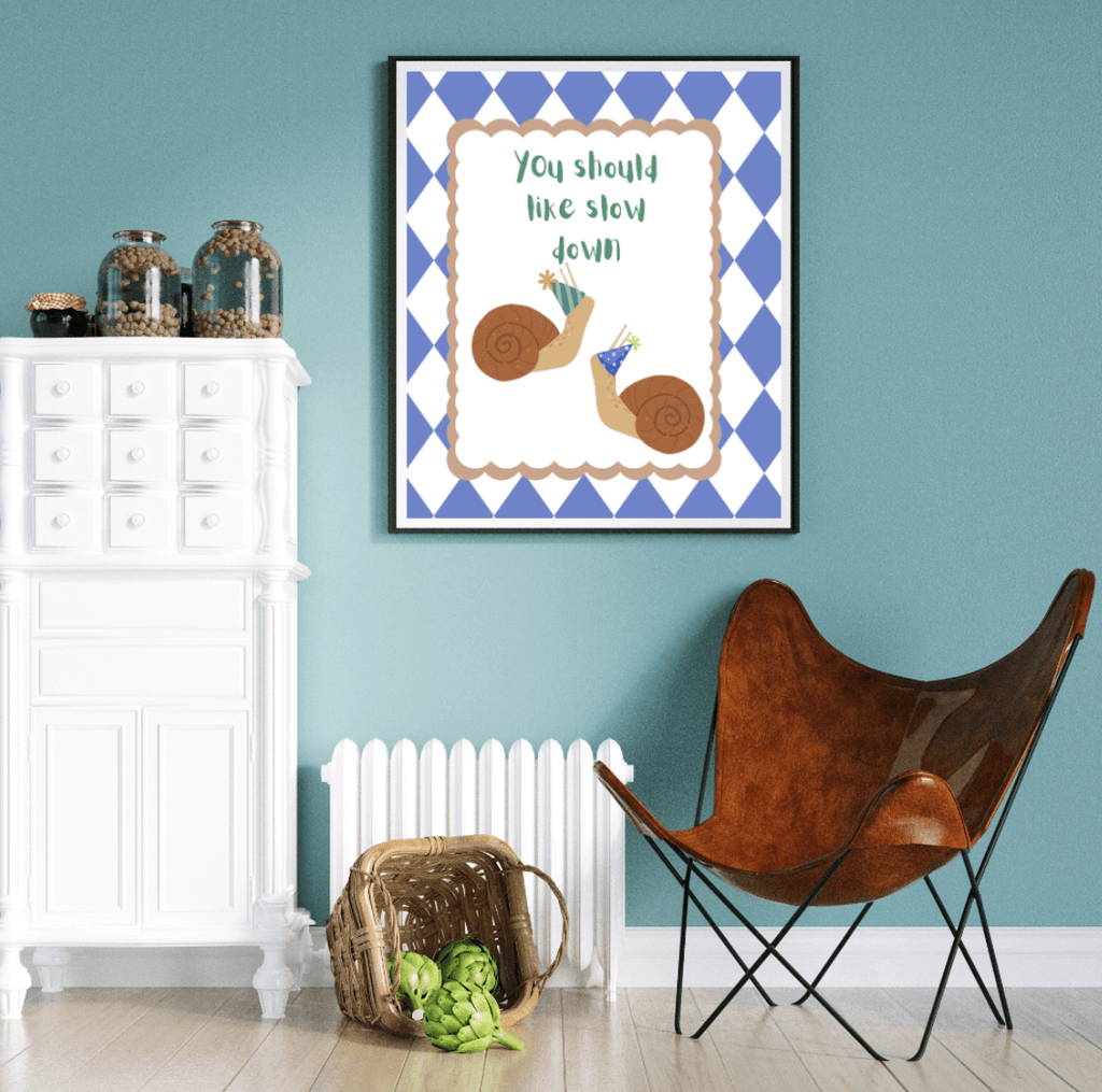 Bailey Made Art Co You Should Slow Down (Snails) Art Print Art