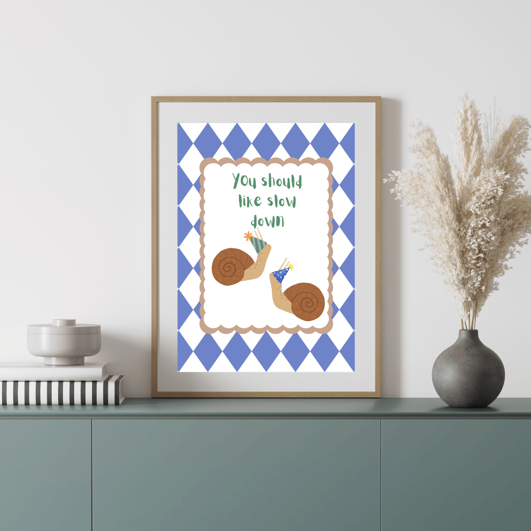 Bailey Made Art Co You Should Slow Down (Snails) Art Print Art