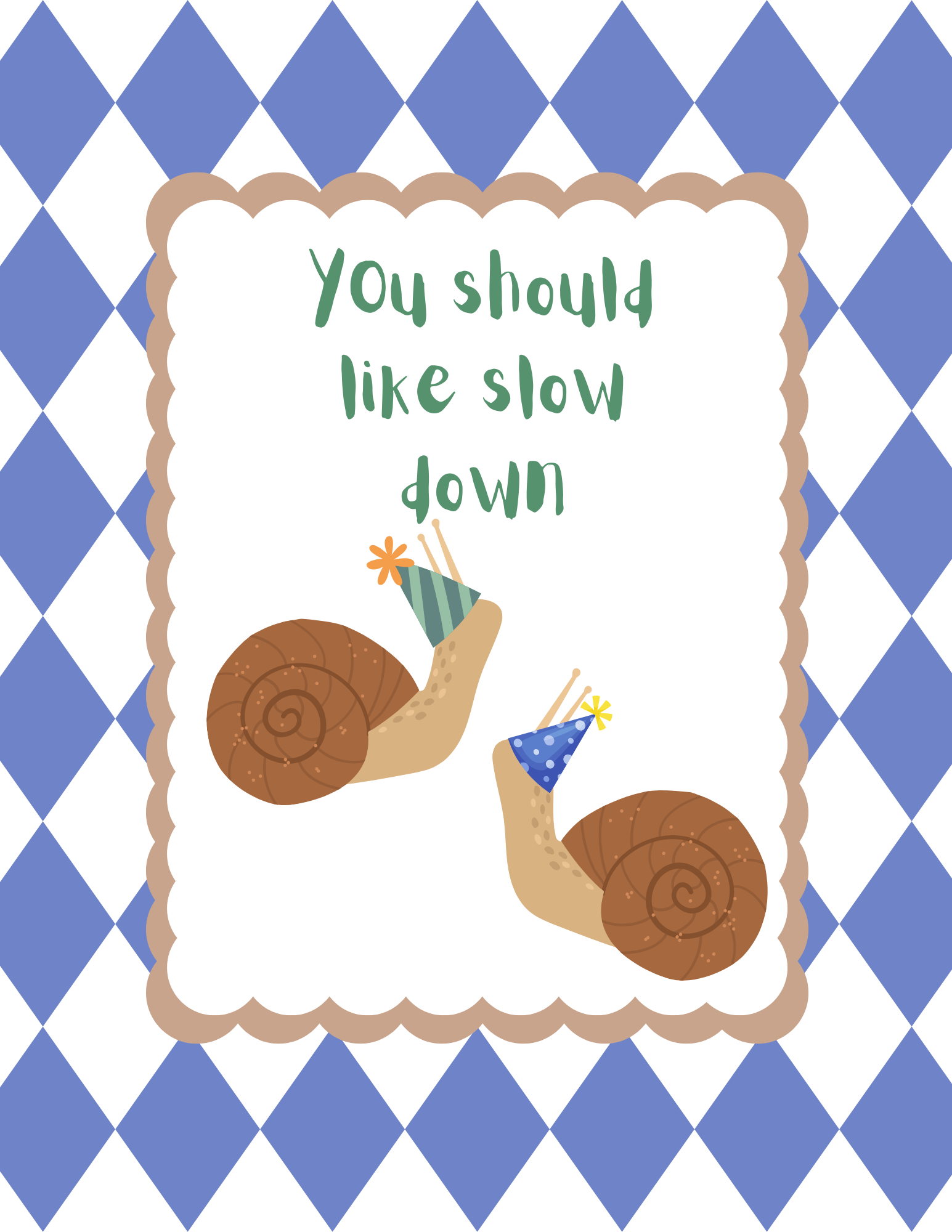 Bailey Made Art Co You Should Slow Down (Snails) Art Print Art