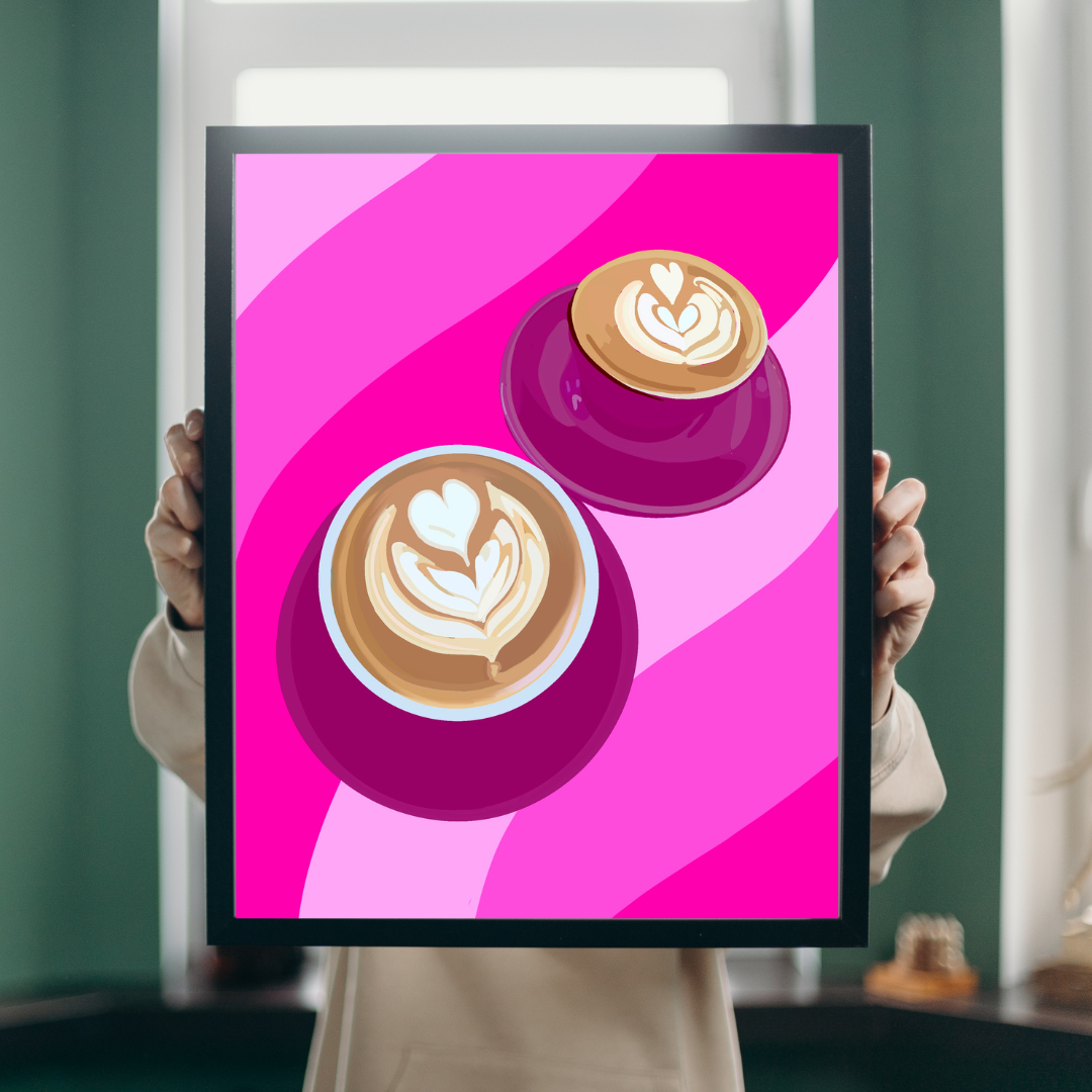 Artful Brews Fuschia Art Print