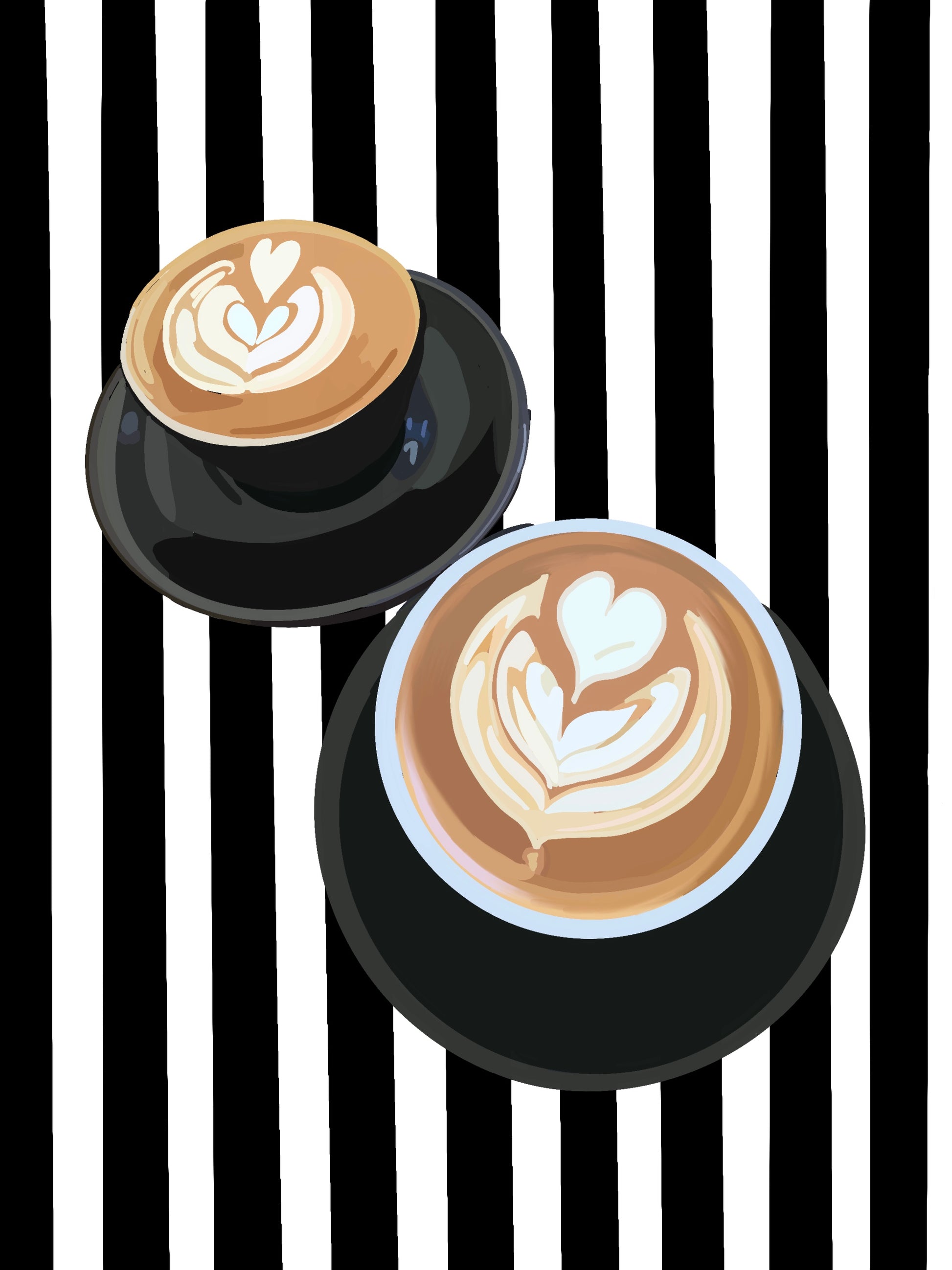 Coffee Club Art Print B&W