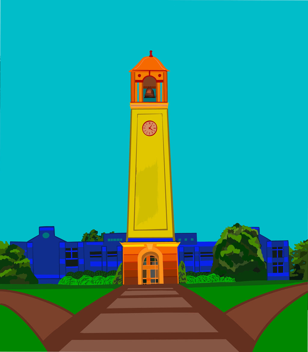 Birmingham Southern College Edwards Bell Tower Art Print (Yellow)