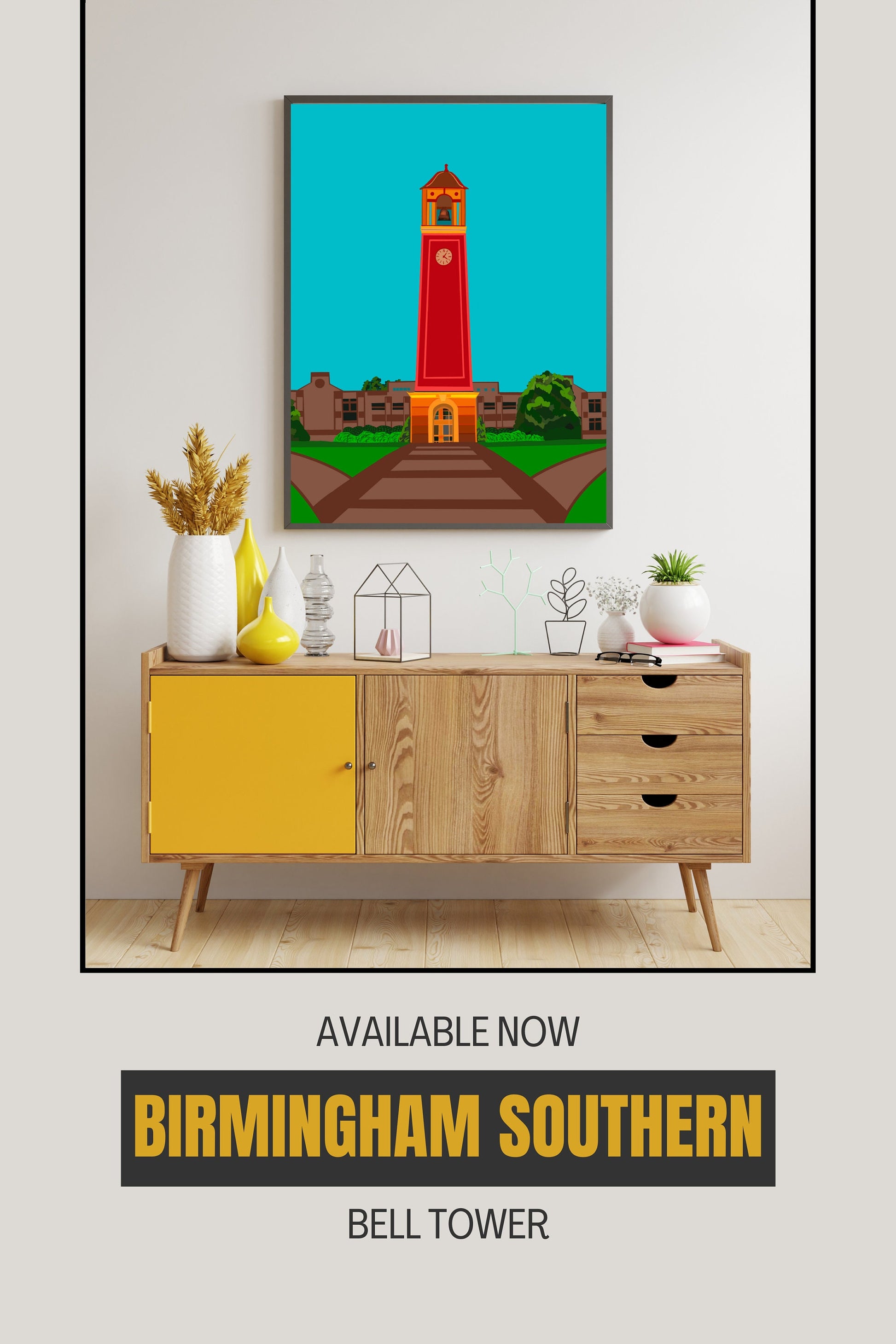 Birmingham Southern College Edwards Bell Tower Red Art Print