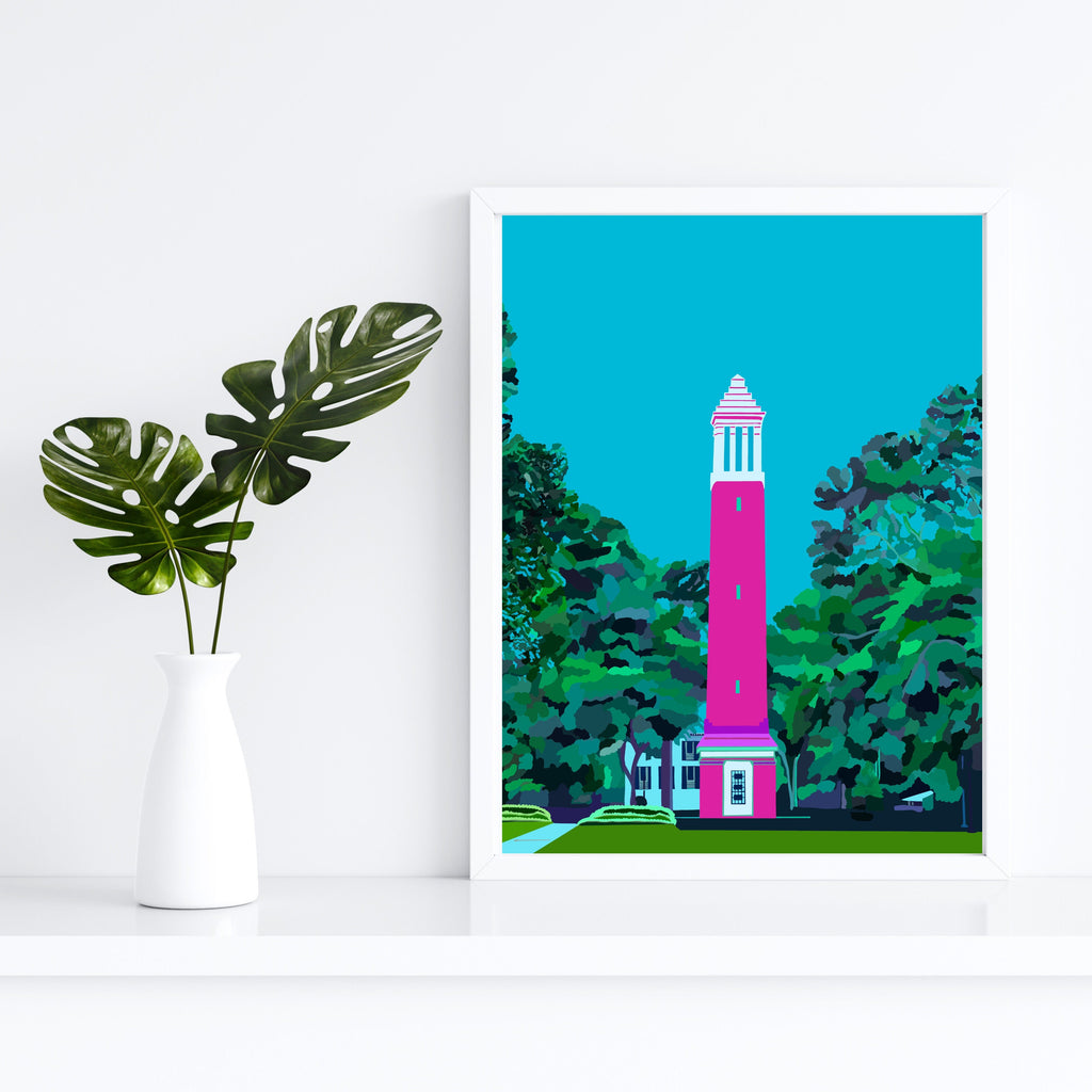 Denny Chimes Pink- University of Alabama- Officially Licensed Print
