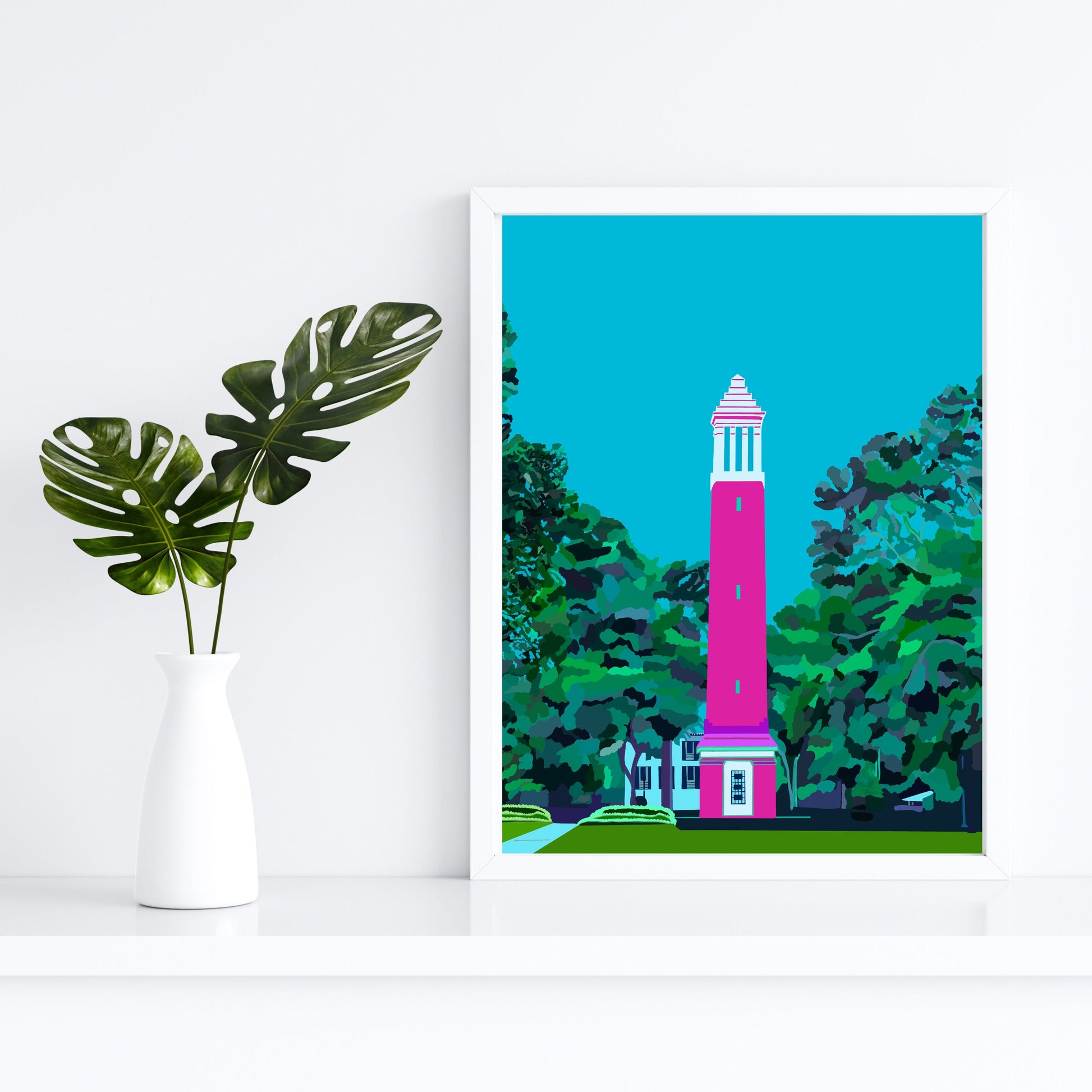 Denny Chimes Pink- University of Alabama- Officially Licensed Print