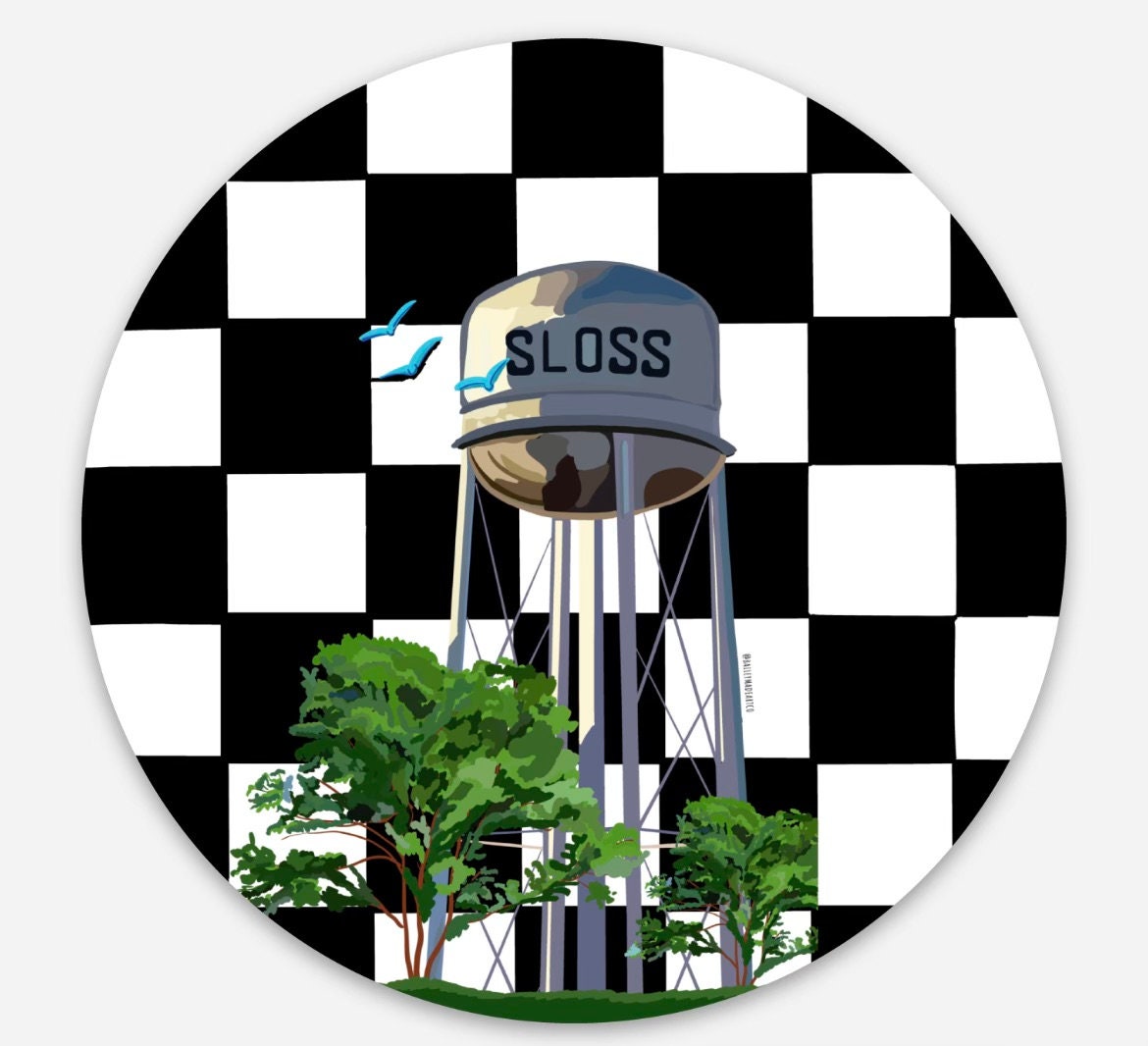 Sloss Furnace Sticker (Black and White Checkered)