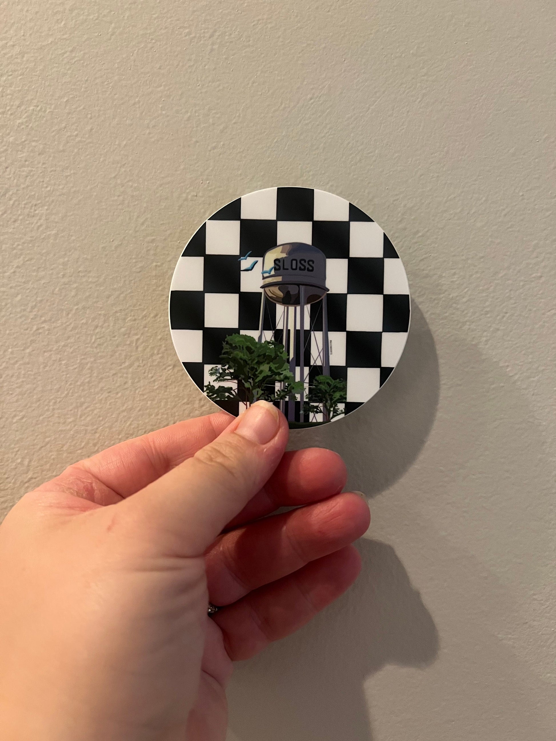 Sloss Furnace Sticker (Black and White Checkered)