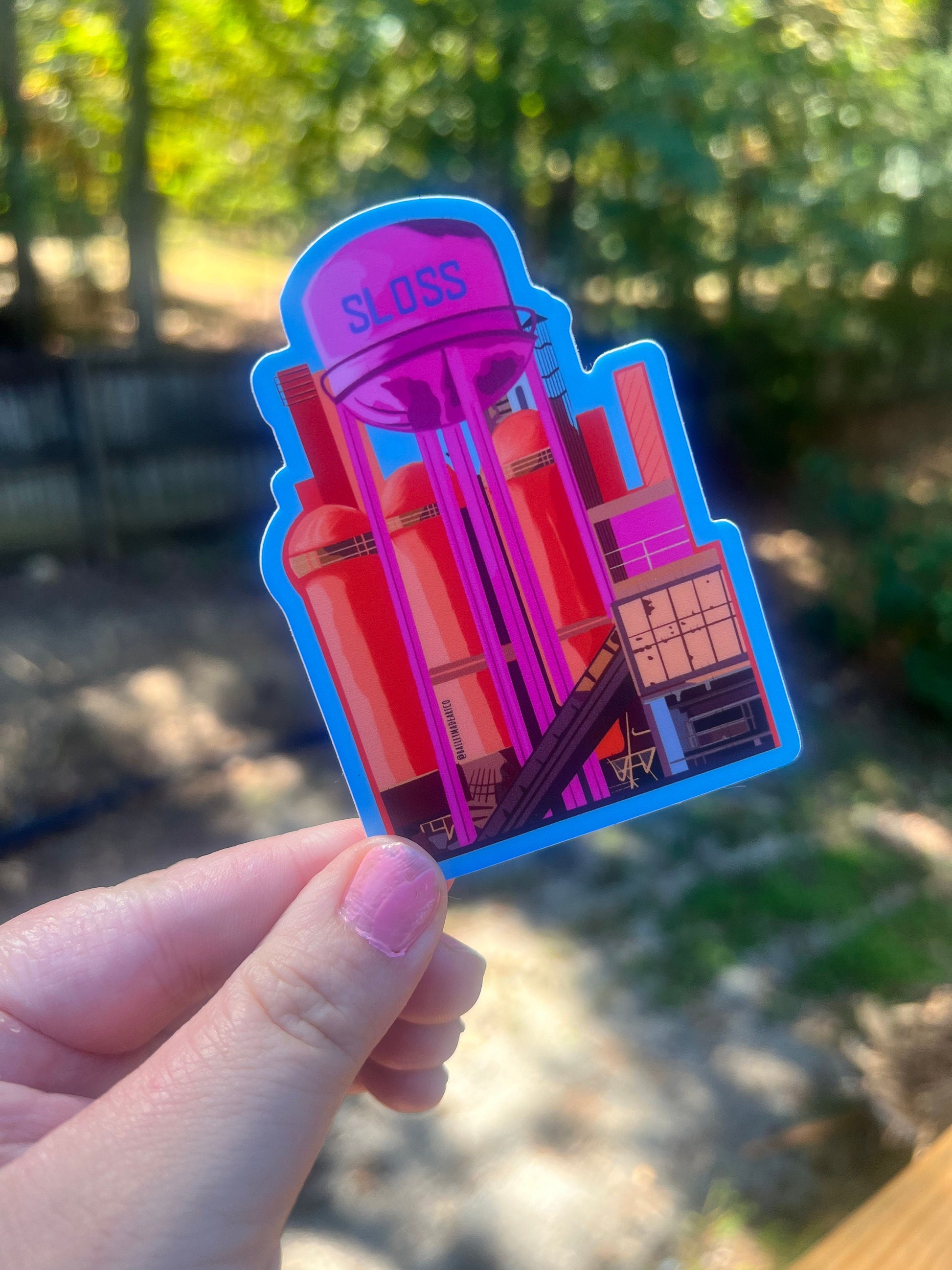 Sloss Furnace Sticker (Fuchsia)