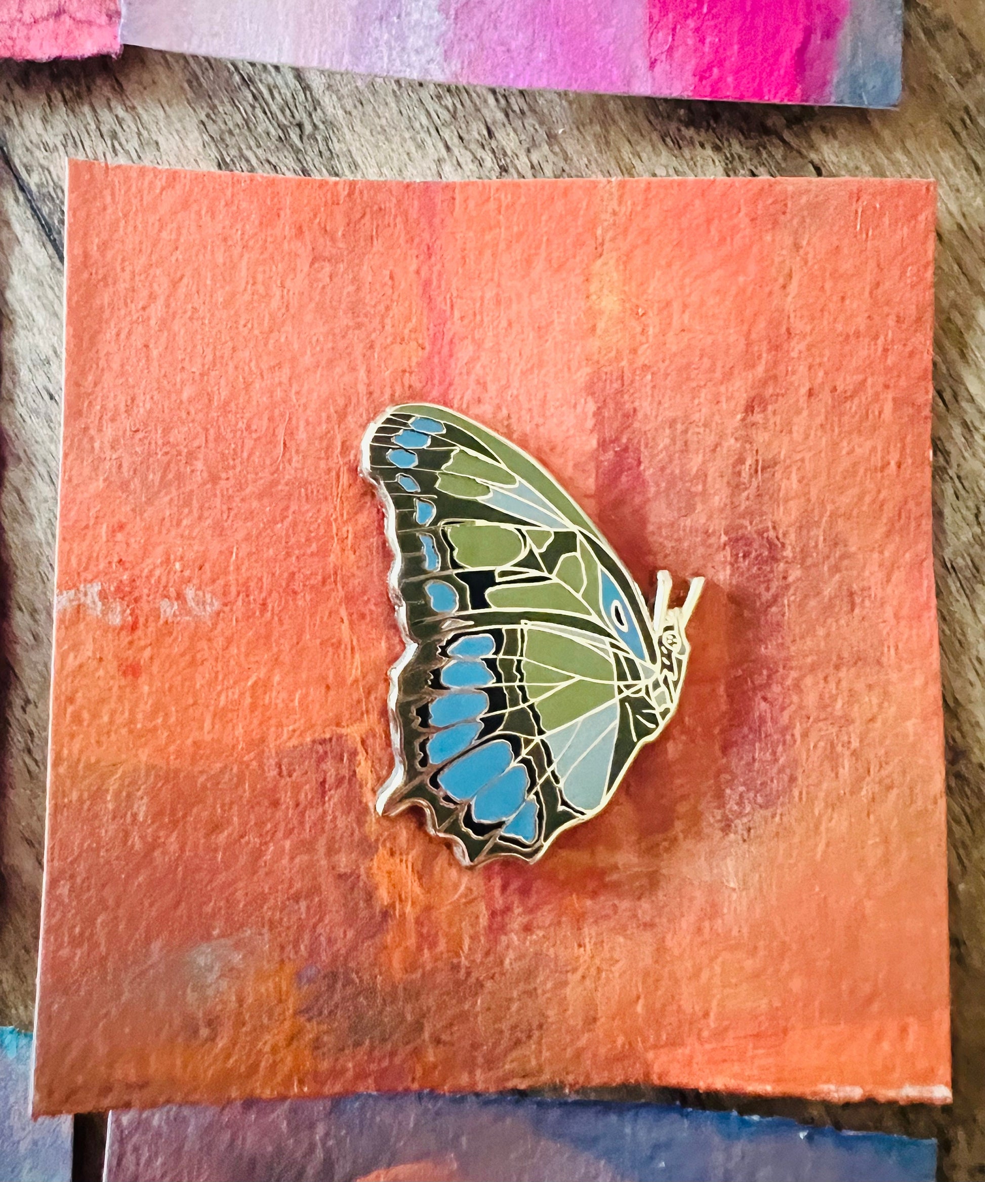 Evergreen Butterfly Enamel Pin
